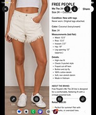 Free People We The Free High Rise Cutoff Denim Shorts Size 24 NWT