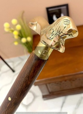 Damen Auswahl Vintage Messing Kopf Griff Braun Holz Gehstock Stock Geschenke