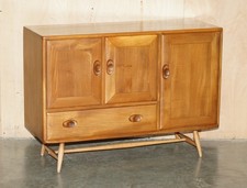 ATEMBERAUBENDES KOMPLETT RESTAURIERTES ERCOL WINDSOR MODELL NR 467 BLONDES HOLZ SIDEBOARD TEILSET