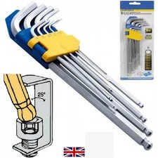 9PC Hex Allen Key Set Long Alan Metric 1.5-10mm Chrome Vanadium &Long End