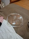 Vintage Pyrex P-9-C-1 Clear Glass Squared Lid