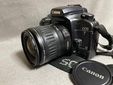 Canon EOS 7 35mm Film SLR Camera Lens Set Slightly Worn Condition