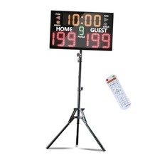 Bigger LED Digital Scoreboard, Portable Basketball Scoreboard with Timer