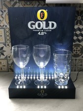 Fosters Light Up Bottle Glass Display Rare Collectable