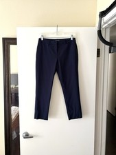 Mario Serrani Women  s Navy Blue Straight Cropped Ankle Pants Size Small / 6