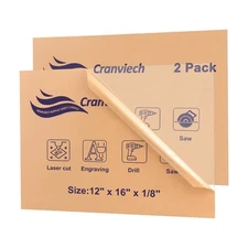2 Pack Acrylic Sheets Cranviech Clear Cast Plexiglass Sheet 12" x 16" x 1/8" ...