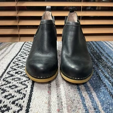 DANSKO Harlene Black Leather Ankle Boots Heel Booties - Wms Size EU 36 US 5.5-6