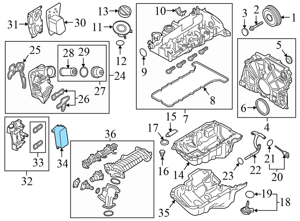 BMW X3 2015-2017 2,0 L - Enfriador de aceite del motor 8507627 Foto 3 de 4