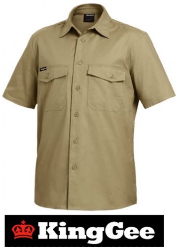 KING GEE - MENS "WORKCOOL 2" COTTON "RIPSTOP" SHORT SLEEVE WORK SHIRT - K14825 - Picture 4 of 12