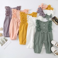 Summer Baby Girl Lace Bow Romper Bodysuit Jumpsuit Outfit Clothes US