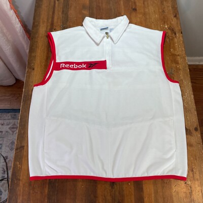 Vintage Reebok Vest Mens XL White 1/4 Zip Allen Iverson I3 Answer Warm Up