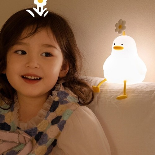 Lampka nocna 3 poziomy Ściemnialna lampka nocna Silikon Kreskówka Kształt kaczki Światło - Zdjęcie 4 z 8