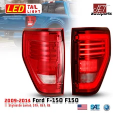 LED Sequential Tail Lights For 2009-2014 Ford F150 Pickup Brake Rear Lamps Pair