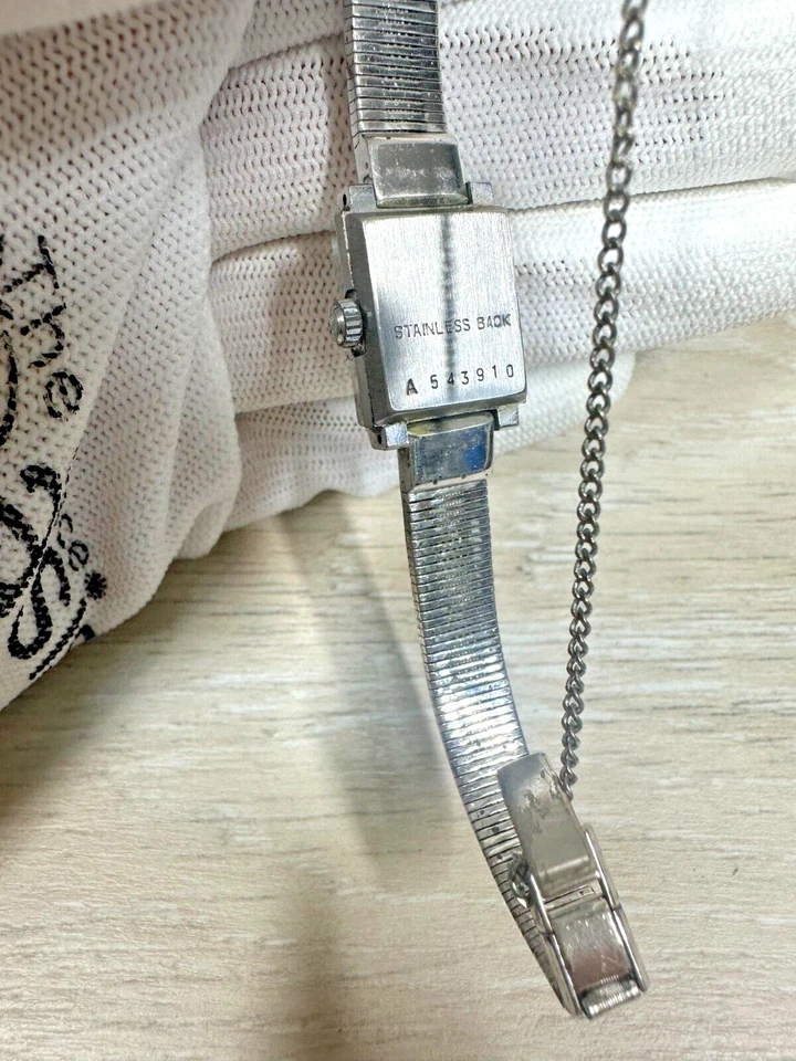 Reloj suizo Rado Mirage vintage mecánico de vidrio de corte cuadrado para mujer ¡FUNCIONA MUY BIEN! Foto 3 de 4