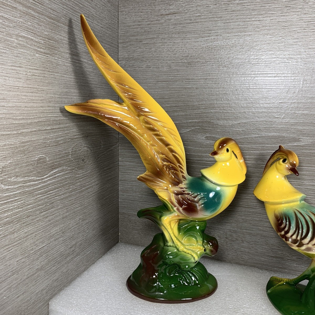 MADDUX OF CALIFORNIA POTTERY PHEASANT BIRD FIGURINES 911 913