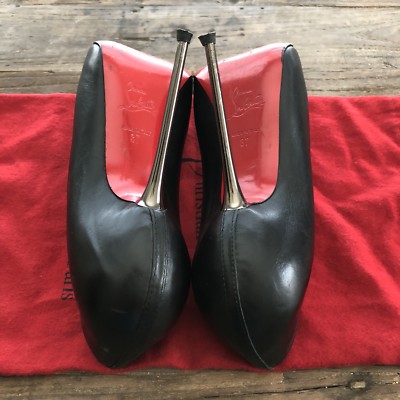 Authentic Christian Louboutin Big Lips Black Matte Steel Metal
