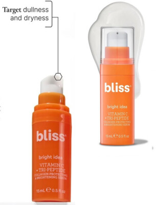 bliss Bright Idea Vitamin C + Tri-Peptide Brightening Serum,15ml TRAVEL SIZE NEW