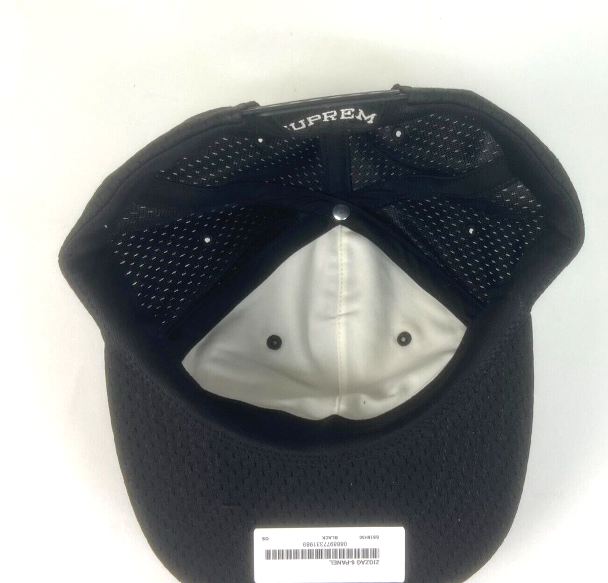Supreme Cap Black MCMXCIV Snapback 6 Panel Hat Embroidered Mesh