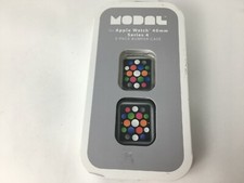 Modal - Bumper for Apple Watch 40mm Series 6 5 4 2-Pack - Space Gray and Clear
