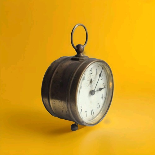 Antique Vintage Wind Up Alarm Clock Depose Brevete REVEIL PERFECTIONNE FRENCH - Foto 12 di 16