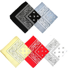 Pack of 5 XL Paisley Pattern Bandana Extra Large Headband Neck Scarf 100% Cotton