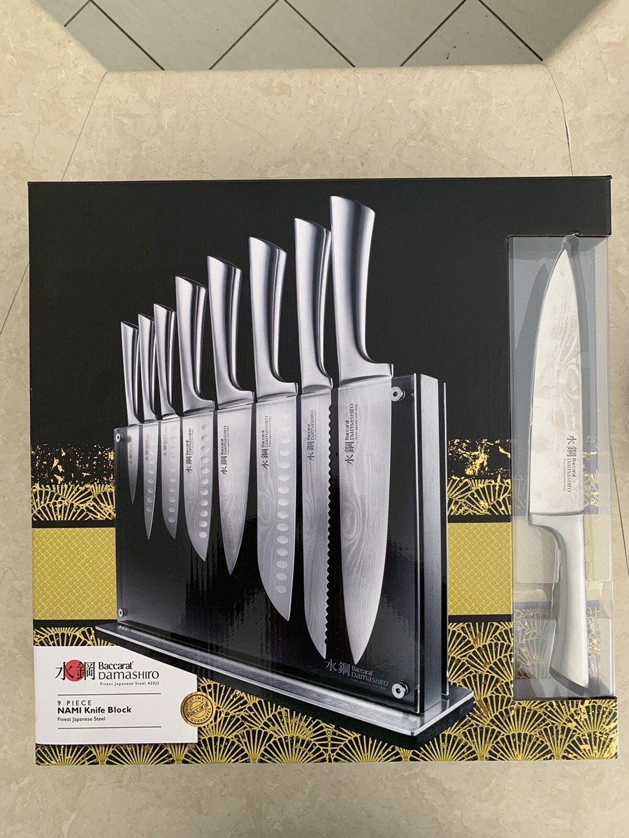 Baccarat Damashiro Nami Baccarat Piece Knife Block Set Baccarat