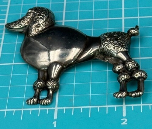 Vintage Sammlerstück Sterlingsilber Truart große Spielzeug Pudel Brosche - Bild 2 von 4