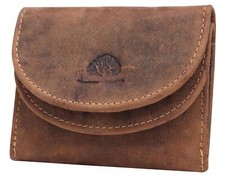 Geldbeutel Greenburry Leder braun MiniBörse 8x3x10cm hochwertige Verarbeitung