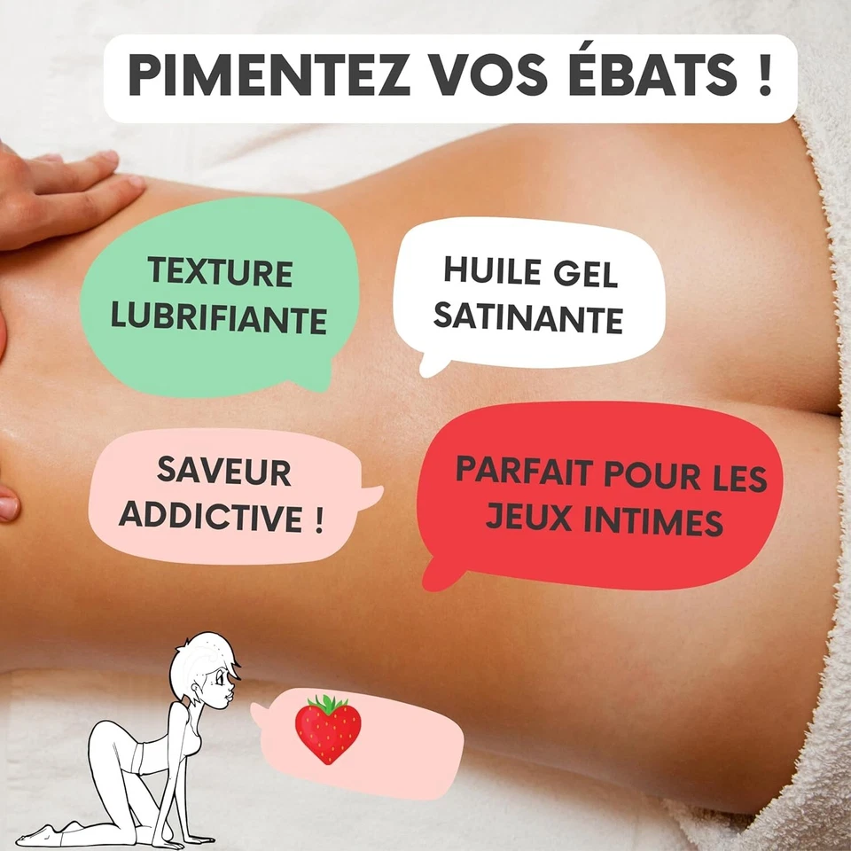 Huile de Massage Comestible Érotique Sensuel Chauffante Relaxante BIO Profession - Photo 2/4