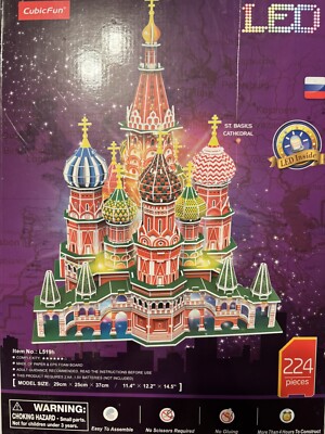 St. Basil s Cathedral 3D Puzzle 224 Pieces LED Lighting, Item New Sealed