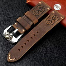 Handmade Authentic Leather Watch Strap Watchband Bracelet Retro Bronze Buckle