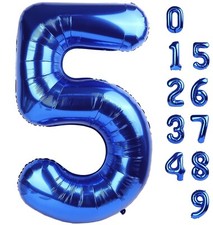 Number 5 Balloon 40 Inch for 5th Birthday Decorations, 15 25 35 50 Big Navy B...