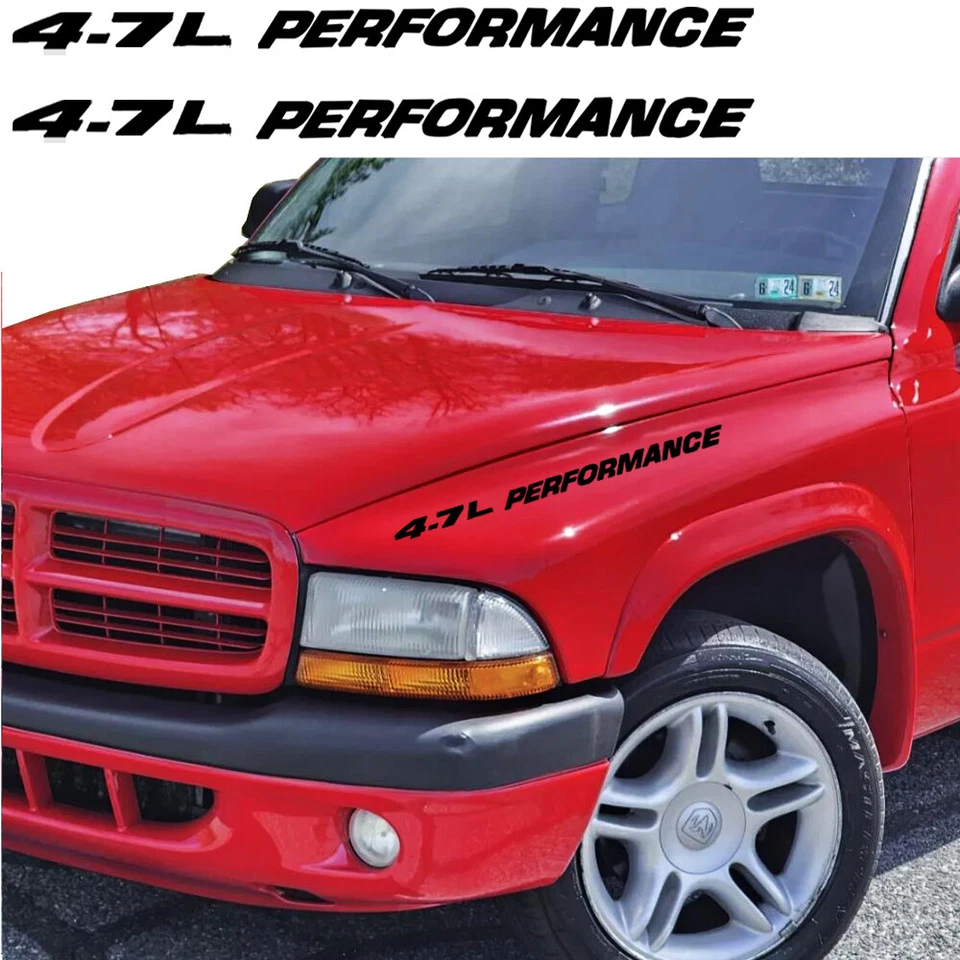 4.7L PERFORMANCE Car Hood Decals for Dodge Dakota Durango for Jeep Cherokee 2pcs - Image 3 of 4