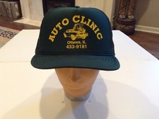 VTG NWOT Auto Clinic Ottawa, IL Mesh Foam Nissin Green Trucker Baseball Hat