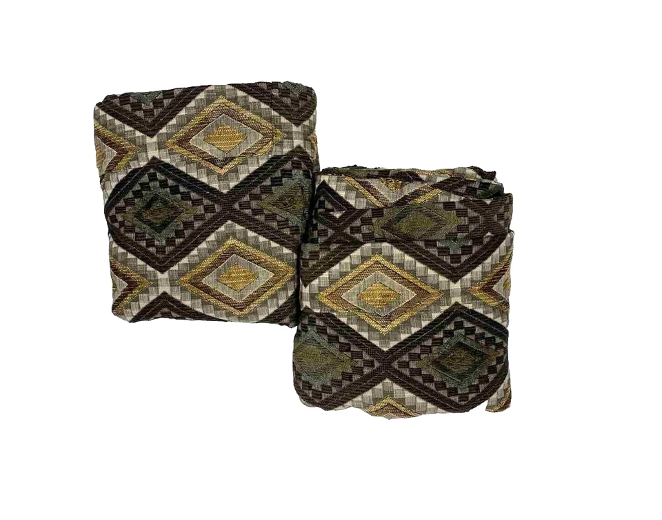 Par de cortinas de designer personalizadas malha jacquard estampa de diamante 2 plissadas - Imagem 2 de 4