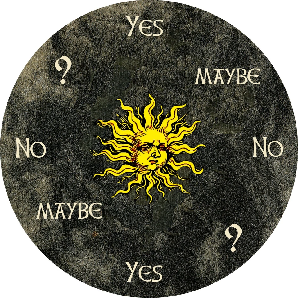 5" Pendulum Board - Dowsing Divination Message Board "Celestial Sun" Black