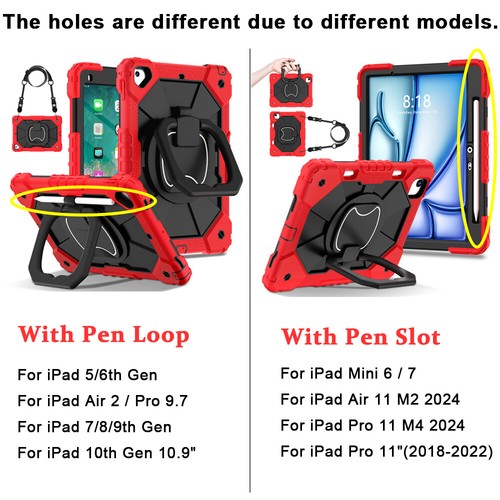 For iPad 10th Generation 10.9"2022 Rugged Silicone Stand Case Cover With Strap - Picture 3 of 19