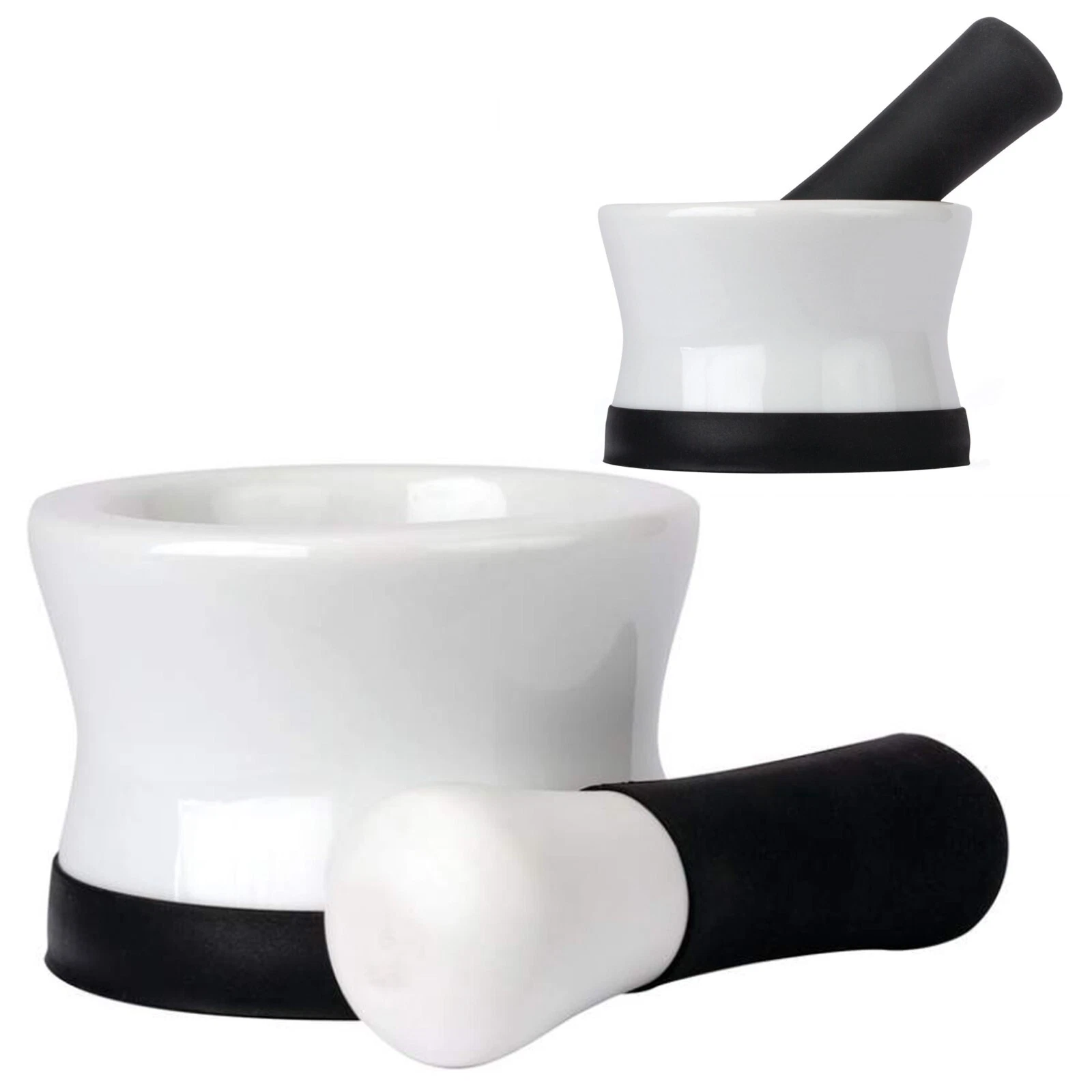 Non-Slip Porcelain Mortar and Pestle Set Grinder Silicone Base Guacamole Bowl
Opens in a new window 
