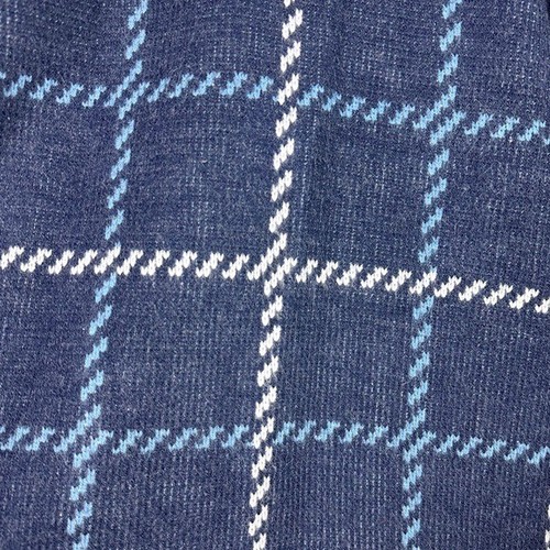 Tally Ho Vintage Navy Blue Checked Cardigan Sweater - Picture 6 of 8