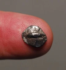 G24-28 MYSIA, Kyzikos. Circa 600-525 BC.    AR Obol   Tunny left / 4-part incuse