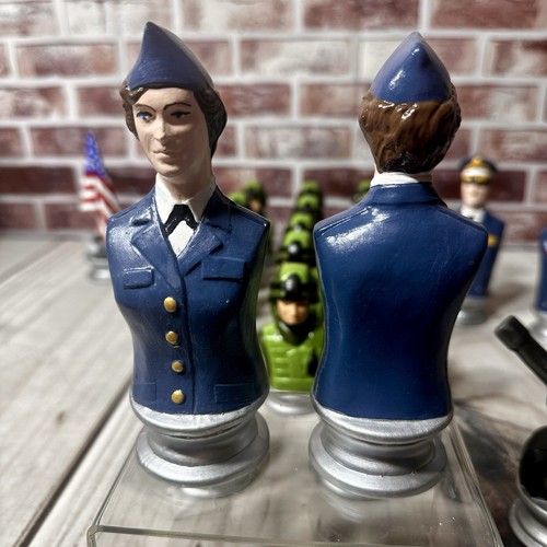 USA Military Army Soldiers, Navy Sailors Pawns Ceramic Chess 33 Pc Set 🇺🇸 - Picture 13 of 17