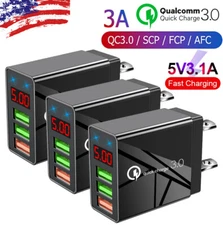 3PACK 3 Port Fast Quick QC 3.0 USB Hub Wall Charger Power Charge Adapter US Plug