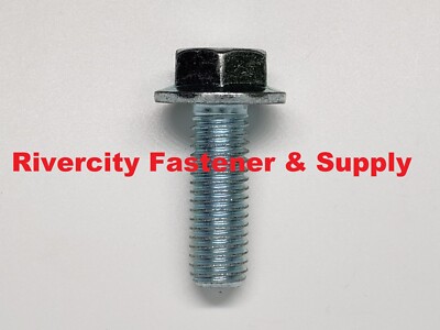 (10) M10-1.5x30 Metric Hex Flange Bolts M10x1.5x30 Screws 10mm x 1.5 x 30mm Zinc