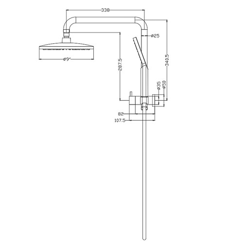 Decaura 9'' Rain Shower Head Set Brushed Gold Brass Gooseneck Shower Rail Combo - Picture 10 of 10