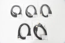 Lot of 5 AddOn DISPLAYPORT6F 6ft DisplayPort Male to Male Black Cable