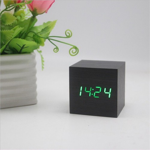 Digital Control Table Clocks Wooden Electronic Voice Alarm Clock LED Temperature - Picture 26 of 28
