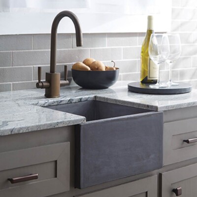 Native Trails Ventana Concrete Kitchen/Bar/Prep Sink in Charcoal NSB1515-C