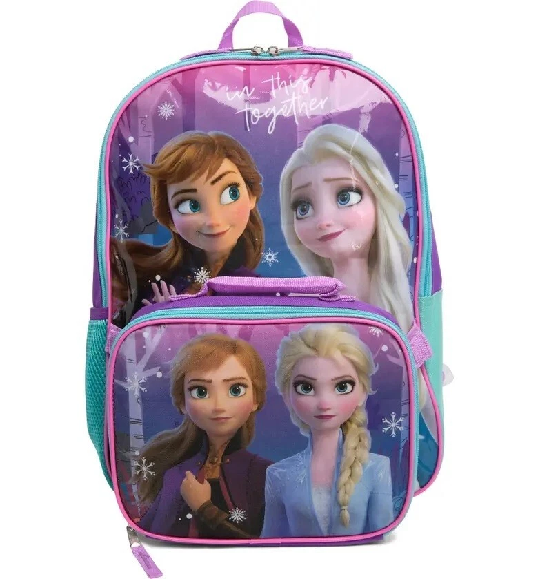 Disney Princess Girls School Backpack Lunch Box Book Bag SET Pink Kids Gift  toy