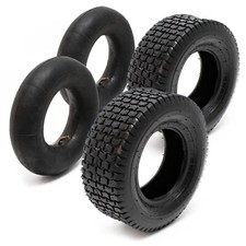 2xReifenmantel 2xSchlauch 15x6.00-6 4pr Winkelventil Rasentraktor Aufsitzm&auml;her