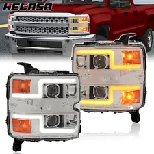 DRL LED Projector Headlights For Chevy Silverado 2500HD 3500HD 2015-19